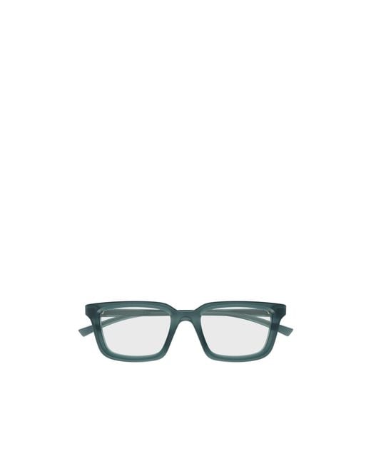 Gucci White Eyewear Rectangle Frame Glasses for men