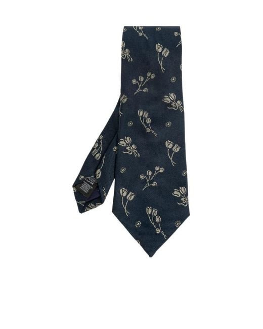 Paul Smith Blue Floral Pattern Tie for men