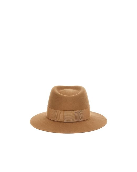 Maison Michel Brown Andre Logo Plaque Hat