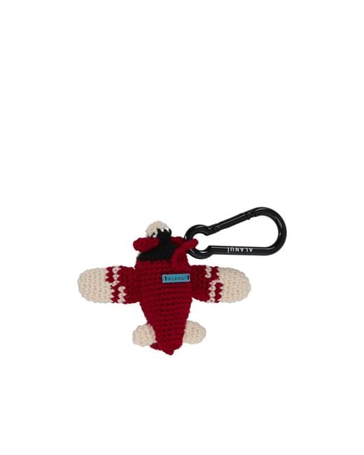 Alanui White Crochet Plane Keyring