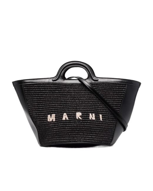 Marni Black Tropicalia Small Tote Bag