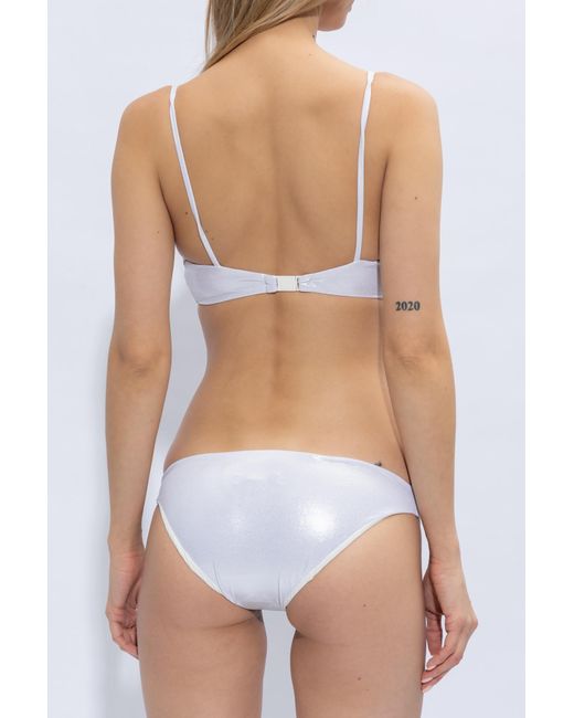 Marysia Swim White Newport Metallic Bikini Bottoms
