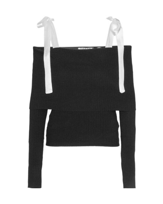 ROTATE BIRGER CHRISTENSEN Black Off-Shoulder Top