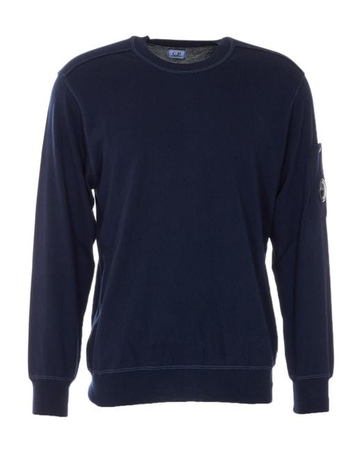 C P Company Blue Lens Detailed Knitted Jumper for men