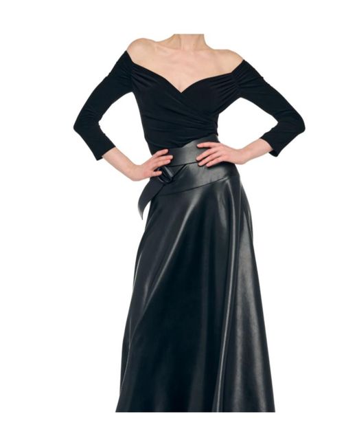 Norma Kamali Black Sweetheart Neckline Bodysuit