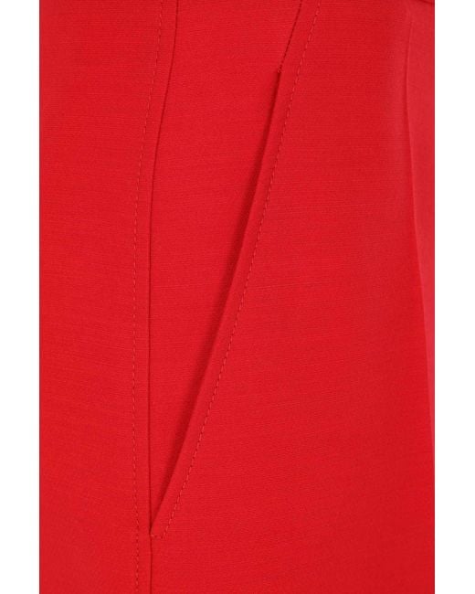Valentino Red Pleat Detailed Turn-Up Hem Trousers