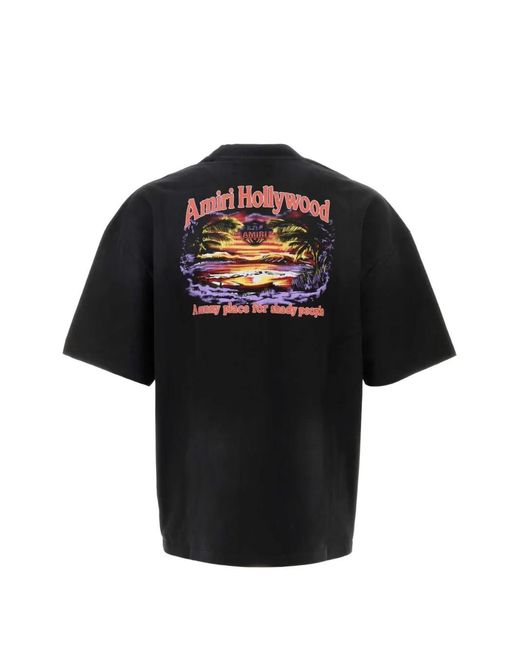 Amiri Black Crew-Neck Short-Sleeve T-Shirt for men