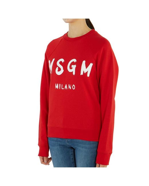 MSGM Red Logo Hoodie