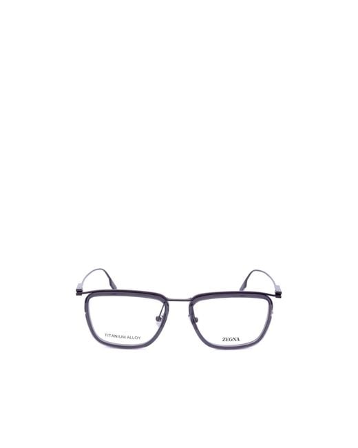 Zegna White Erz Rectangular Glasses for men