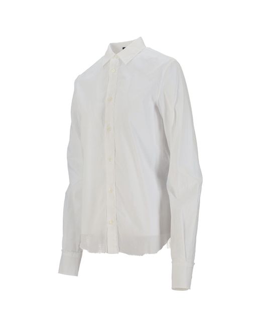 Ann Demeulemeester White Long Sleeve Buttoned Shirt