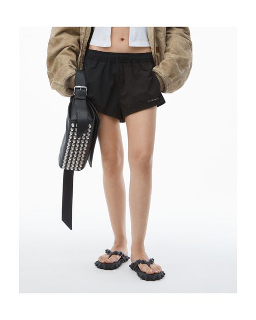 Alexander Wang Black Printed Logo Shorts