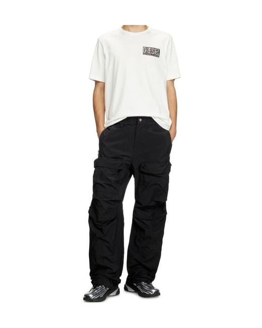 DIESEL Black P-Danzel Straight-Leg Cargo Trousers for men