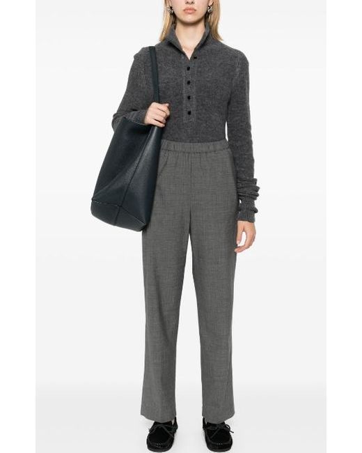 Fabiana Filippi Gray Elastic Waist Casual Pants