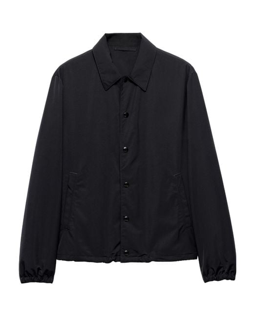 Prada Black Drawstring Hem Shirt Jacket for men