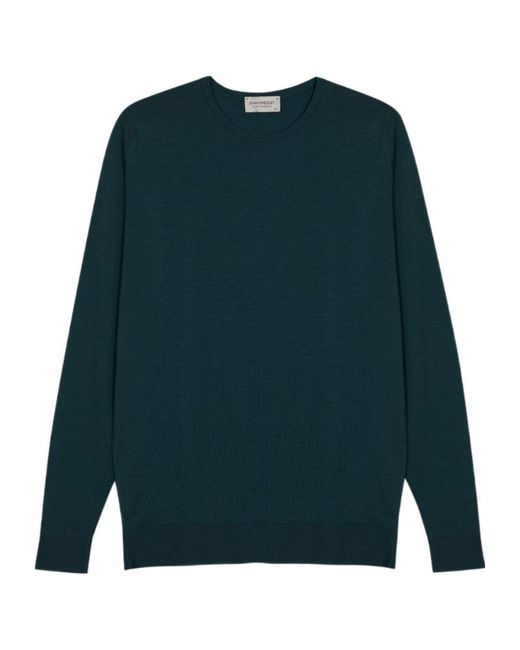 John Smedley Green Lundy Crewneck Jumper for men