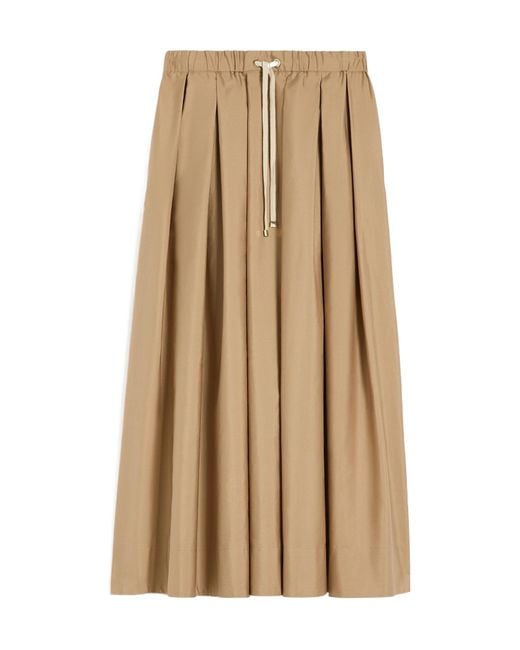 Max Mara Natural 'S Smmpineta Poplin Pleated Skirt