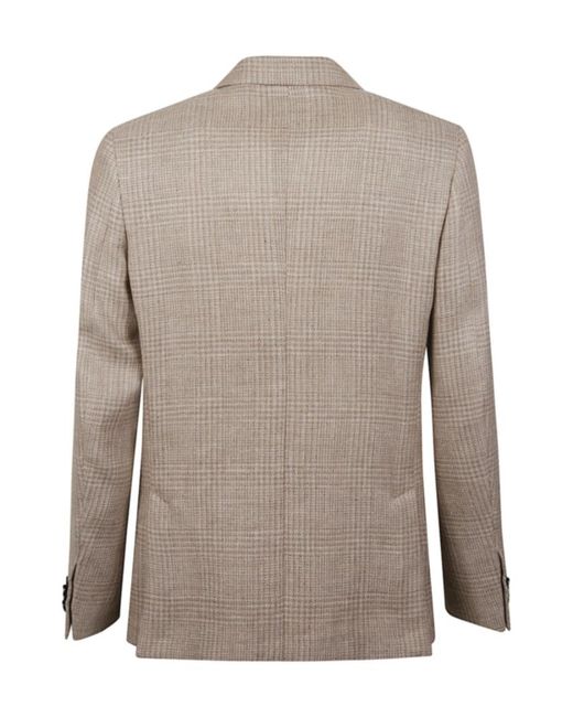 Zegna Brown Check Wool Jacket for men