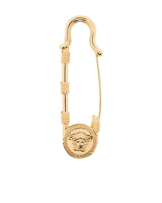 Versace Metallic Medusa Safety Pin Brooch