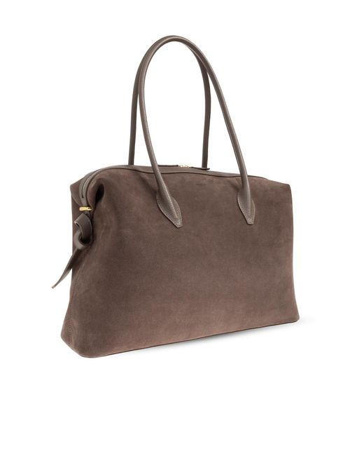 Yuzefi Brown Large Brioche Suede-Leather Duffle Bag
