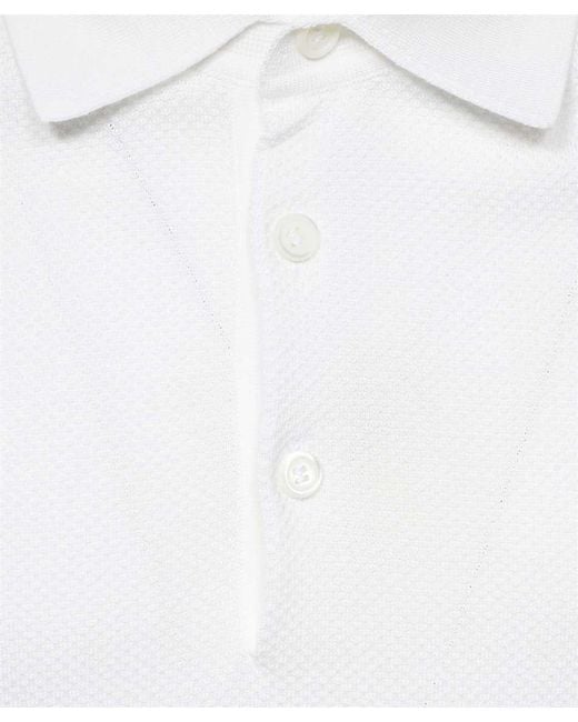 Brioni White Short-Sleeved Polo Shirt for men