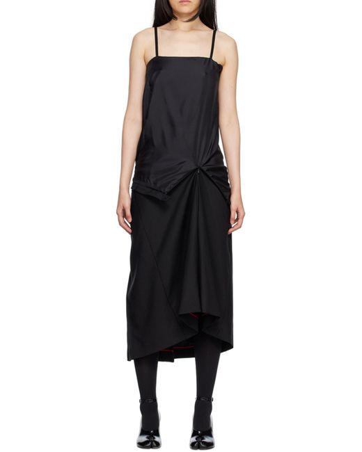 Maison Margiela Black Panelled Midi Strap Dress