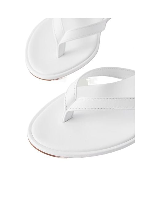 Aeyde White Leather Flip Flops
