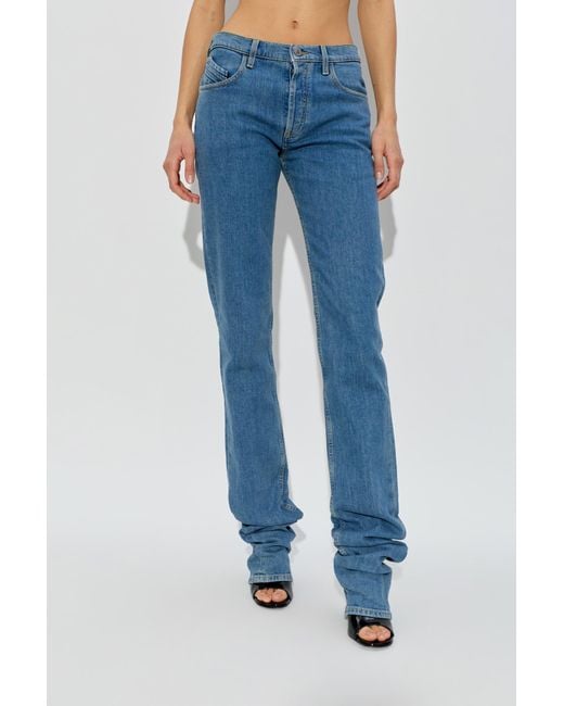 The Attico Blue The Logo-Patch Denim Jeans