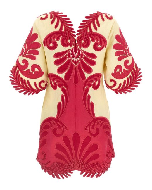 Farm Rio Red 'Spring Arabesc' Dress