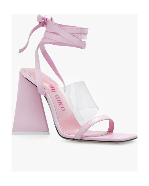 The Attico Pink The Isa Lace-Up Sandals