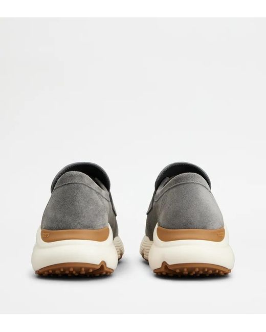 Tod's Gray Sporty Suede Trainers