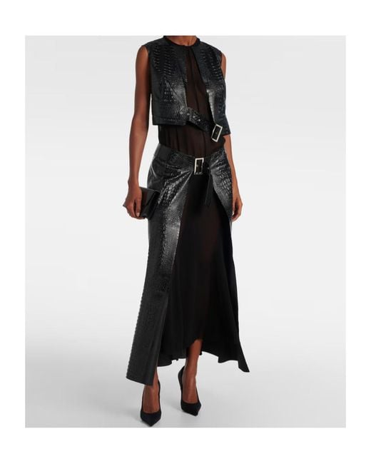 Junya Watanabe Black Snake Print Sleeveless Dress