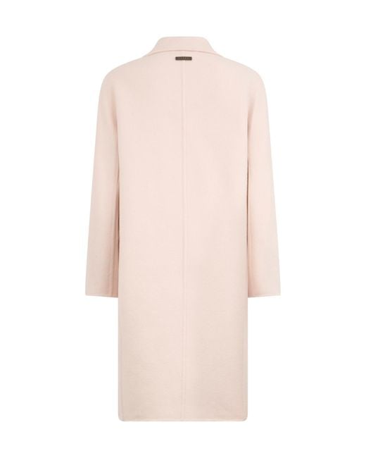 Peserico Pink Double-Breasted Long Coat