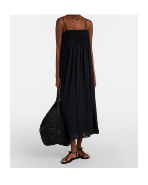 Posse Black Danielle Lace-Trimmed Cotton Midi Dress