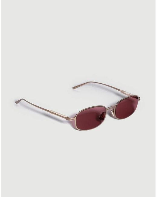 Brunello Cucinelli Brown Oval Titanium Sunglasses
