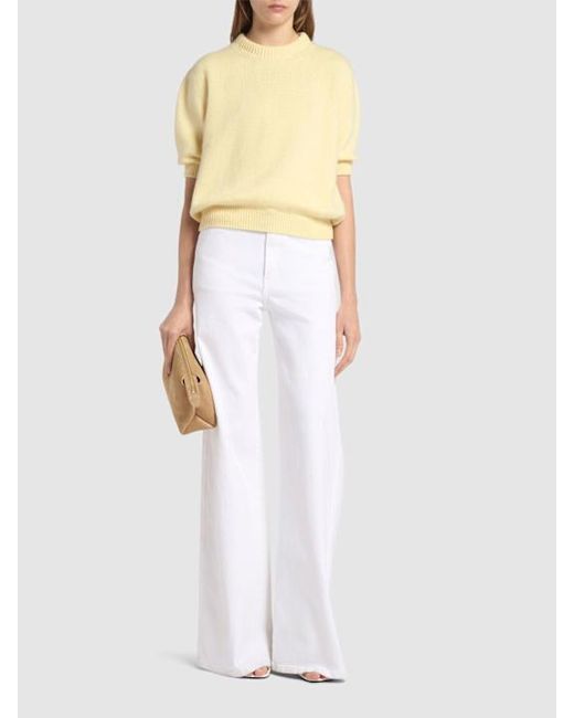 Khaite White Dane Denim High Rise Jeans