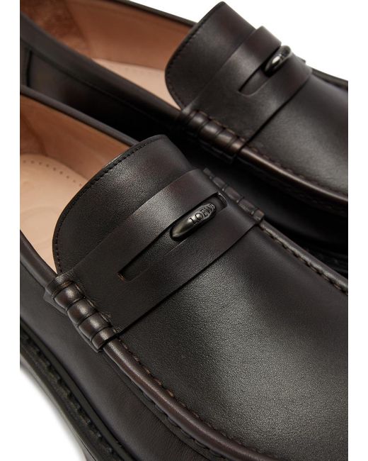 Loewe Black Sierra Leather Platform Loafers for men
