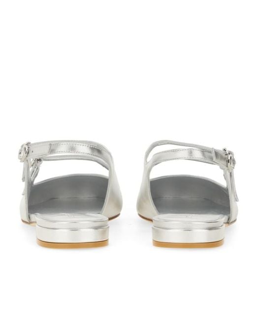 Stuart Weitzman White Benni Mary Jane Slingback Flat Shoes