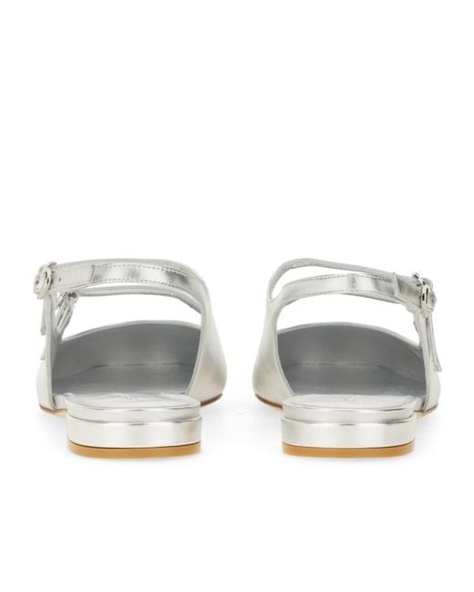 Stuart Weitzman White Benni Mary Jane Slingback Flat Shoes