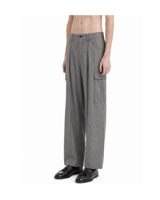 Giorgio Armani Gray Casual Trousers With Belt Loops for men