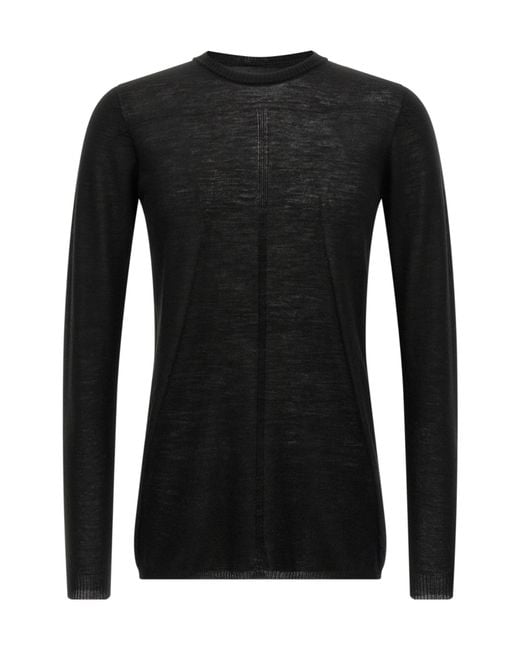 Rick Owens Black Long Sleeve Crewneck Jumper for men