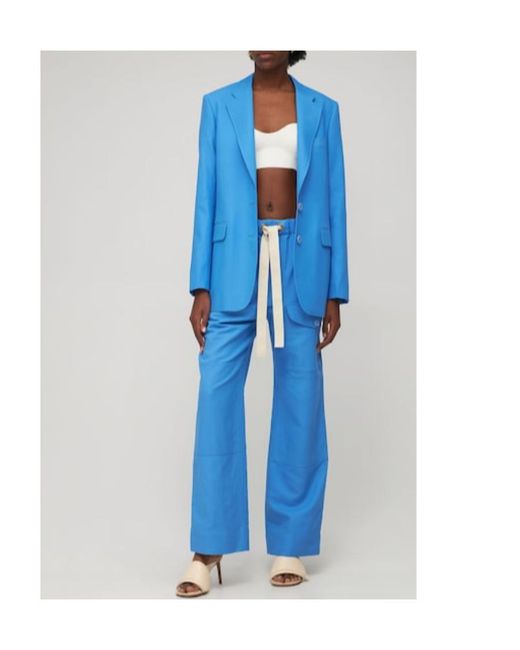 Stella McCartney Blue Large Silhouette Suit Coat