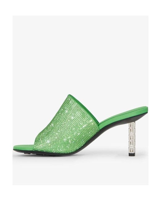 Givenchy Green G Cube Embellished Mules