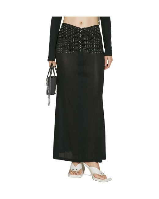 Rabanne Black High-Waisted Studded Skirt