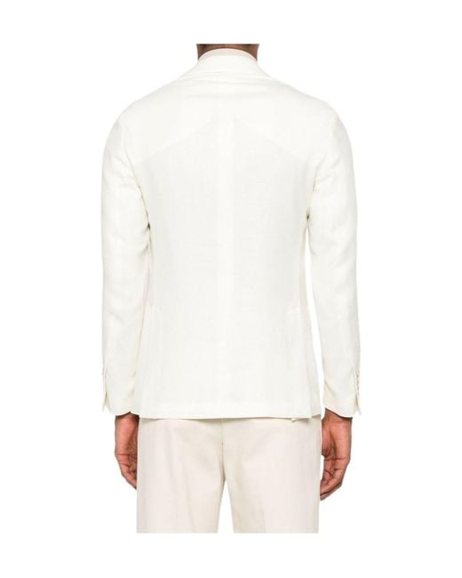 Lardini White Single-Breasted Blazer for men
