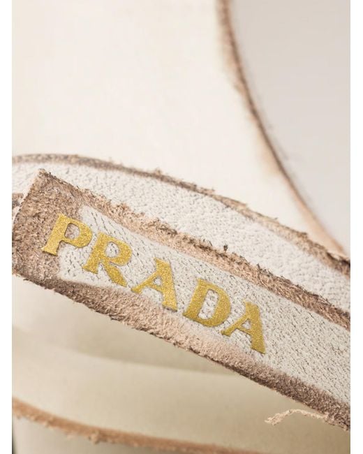 Prada White Decollete Slingback Heeled Pumps