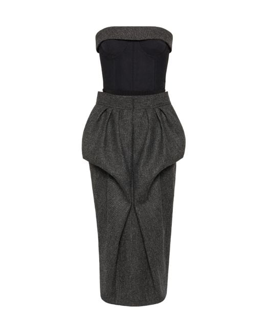 Maison Margiela Black Wool Bustier Dress
