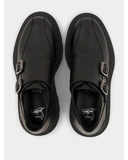 Christian Louboutin Black Antonina College Double Buckle Loafers