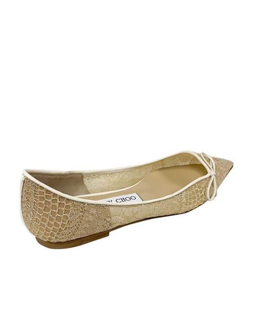 Jimmy Choo Natural Logo Flat Shoes