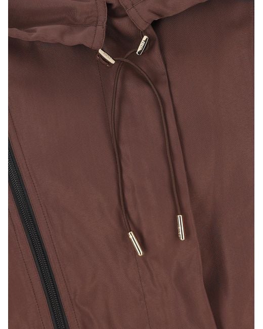 Fendi Brown Double-Zip Hooded Jacket
