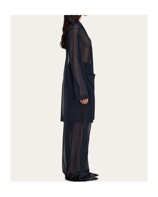 Ferragamo Blue Jersey Duster